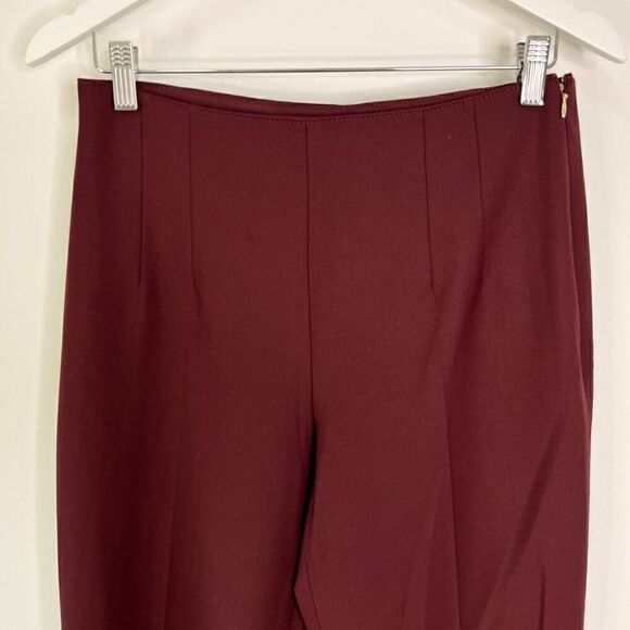 Club Monaco Burgundy Wool Blend Pants with Button Details 295688130 - Picture 3 of 9